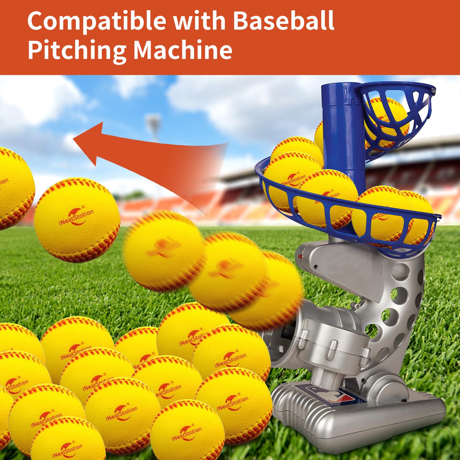 iNextStation Soft Foam Baseballs - 12 Pack, 9 Inch Practice Balls for Kids & Teens | Safe Training Equipment for Backyard, Batting Cage & Indoor Baseball Practice