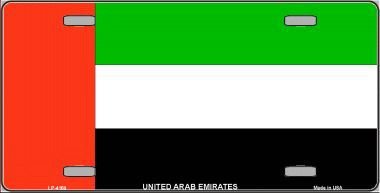United Arab Emirates Flag Metal License Plate - Custom Vanity Car Tag for UAE Pride & Decor - Perfect for Cars, Trucks, Motorcycles & Garage Wall Display