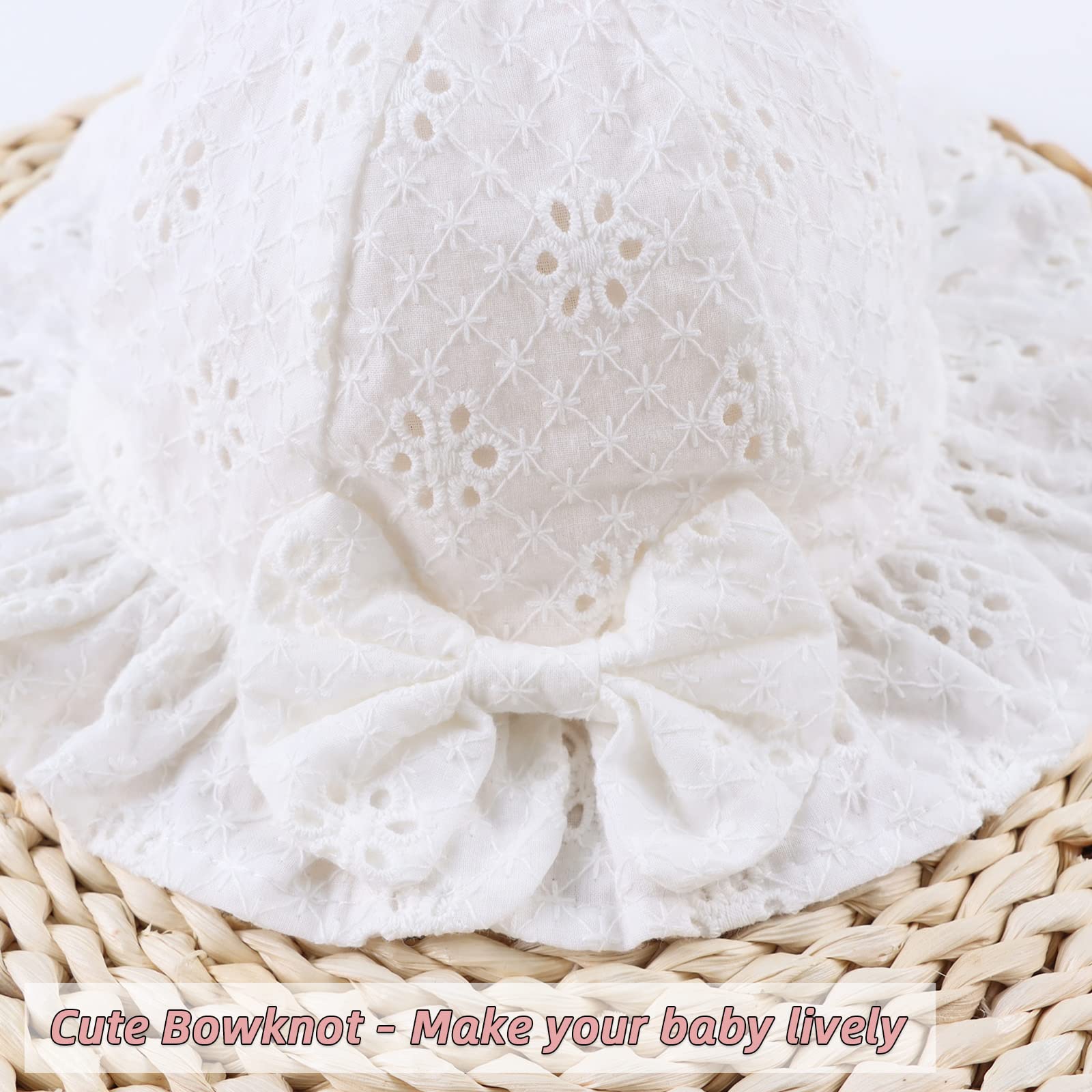 Summer Baby Hats for Girls 0-2 Years - Cotton Infant Sun Hat with Bowknot for Toddlers | UV Protection Bucket Hat for Beach, Park & Outdoor Play