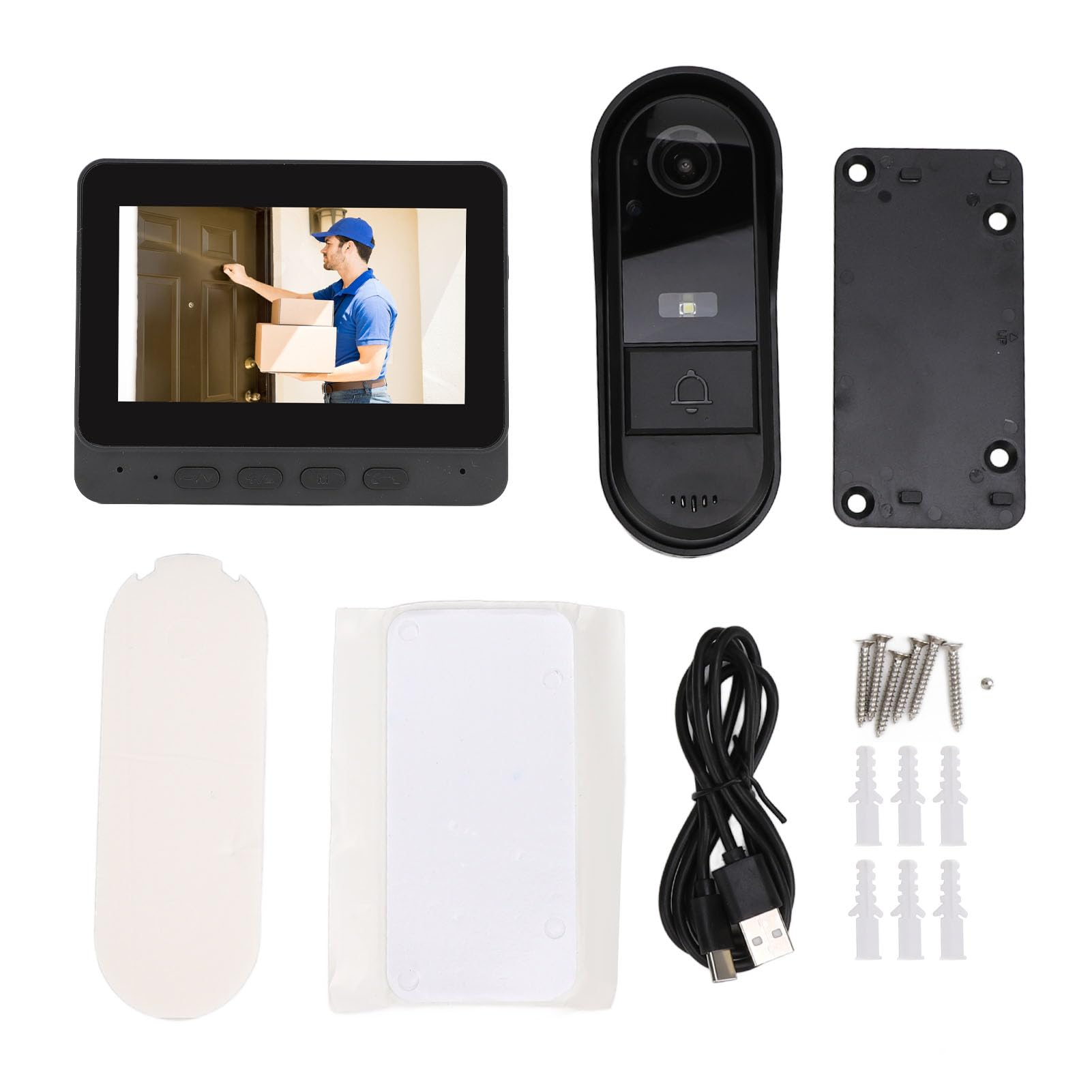 Wireless Video Doorbell Intercom System with 4.3