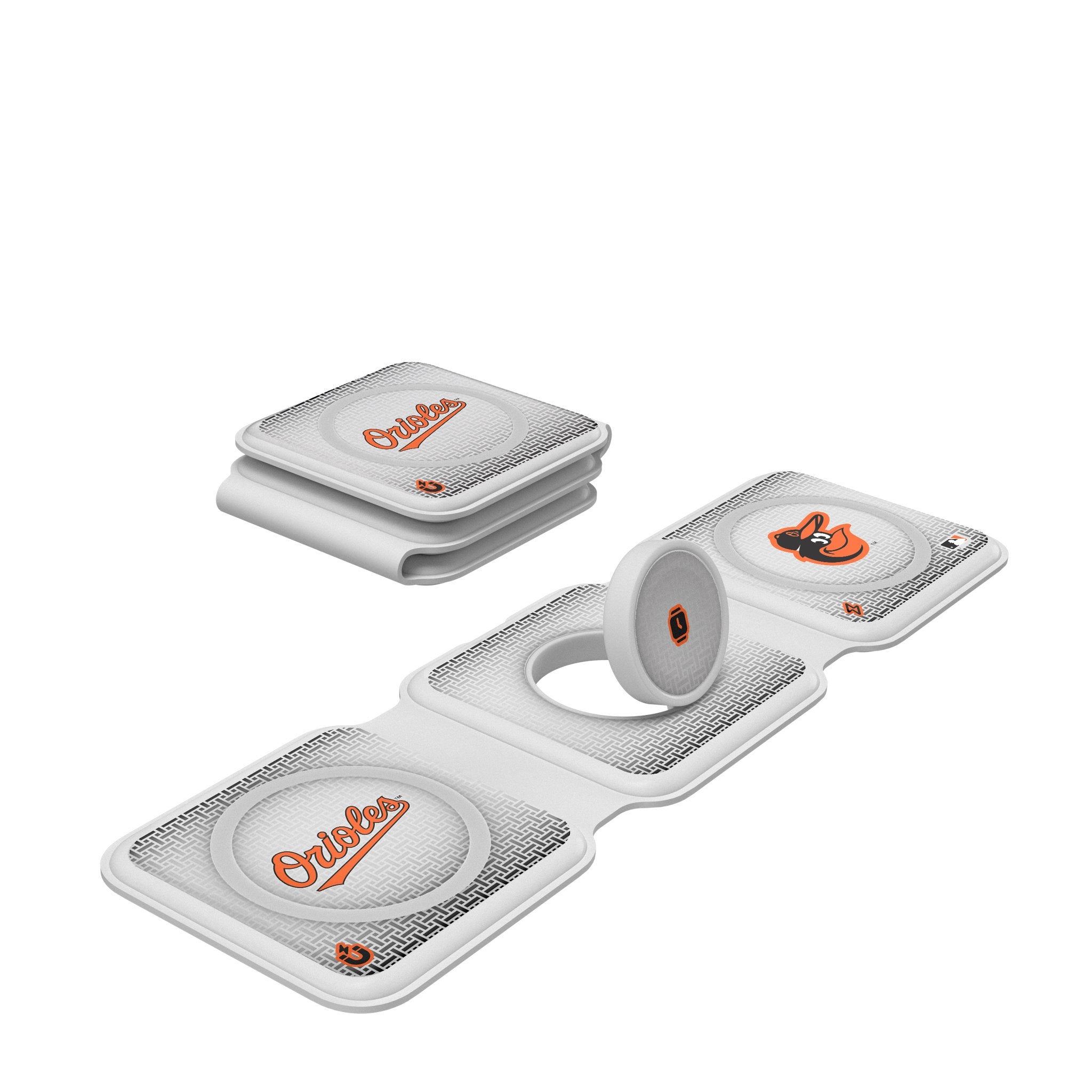 Baltimore Orioles MLB Foldable 3-in-1 Wireless Charging Station - Fast Charger for iPhone, Android & AirPods - Perfect for Home, Office & Travel