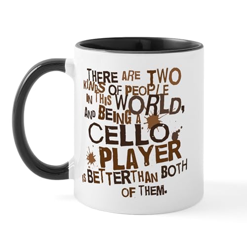White/Black Inside - Cello Player Mug