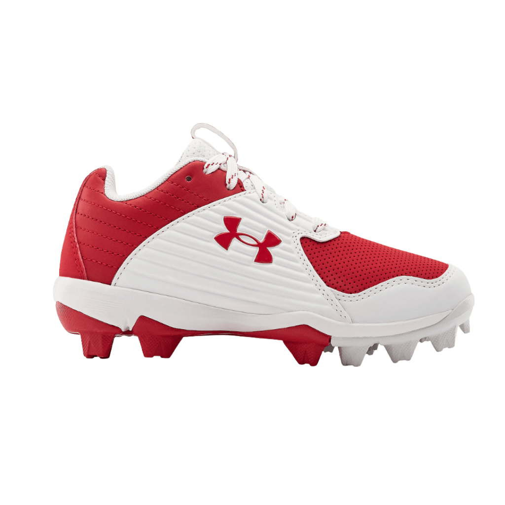 UA 2021 Youth Leadoff Low RM Red 3023449 600 - Boys' Baseball Cleats for Training & Games - Perfect for Little League, Practice, and Field Sports