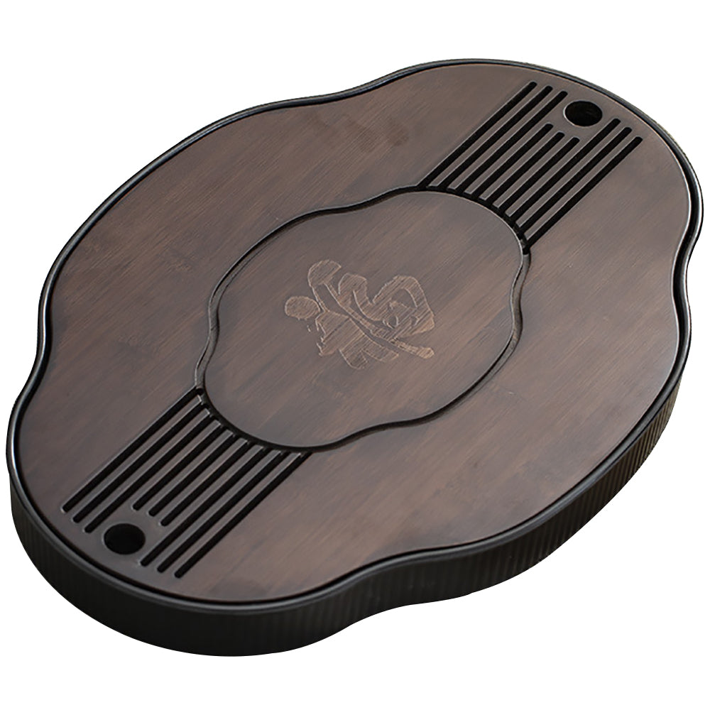 Premium Chinese Walnut Bamboo Gong Fu Tea Tray - Handcrafted Tea Ceremony Set for Traditional Brewing | Perfect for Home, Office & Zen Meditation Spaces
