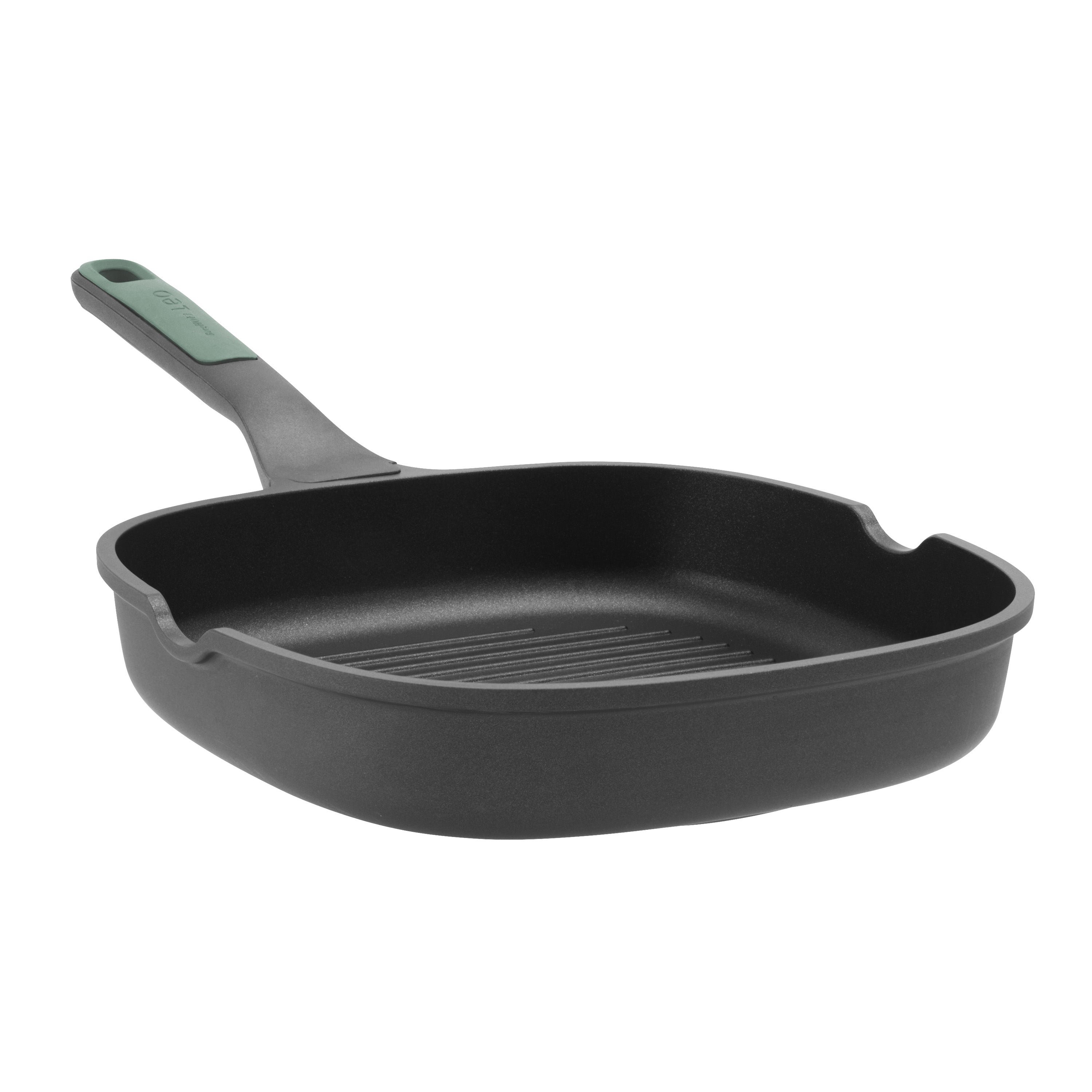 BergHOFF Forest 10.25 Inch Non-Stick Cast Aluminum Grill Pan for Stovetop & Oven - Perfect for Steaks, Burgers & Vegetables