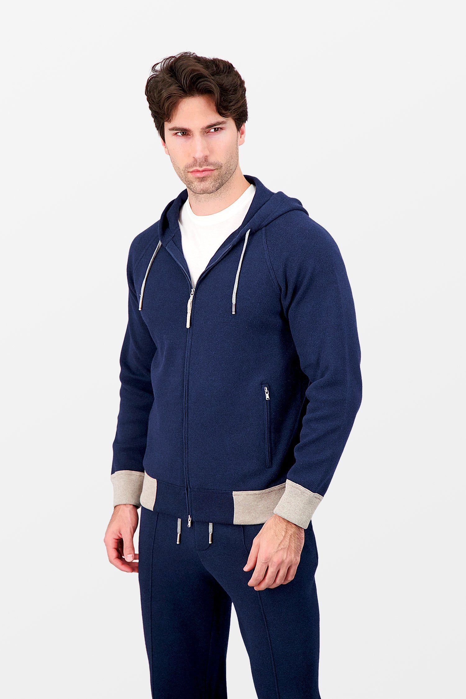 Barba Napoli Men's Blue Tracksuit Hoodie - Comfortable & Stylish Casual Wear for Gym, Running, and Everyday Outfits