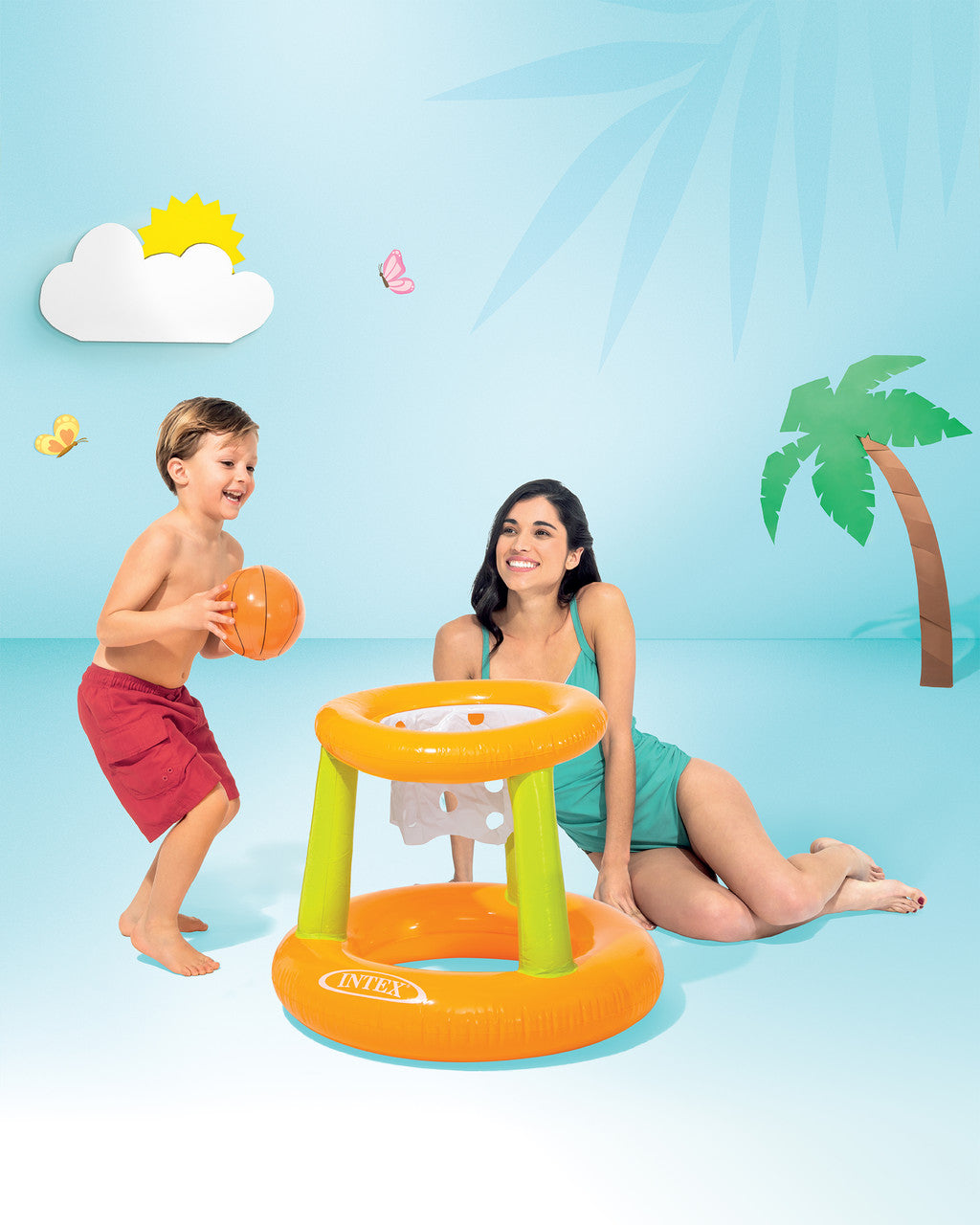 Intex Floating Hoops Pool Game Set - Fun Water Basketball for Kids & Adults - Perfect for Pool Parties, Beach, and Backyard Summer Activities