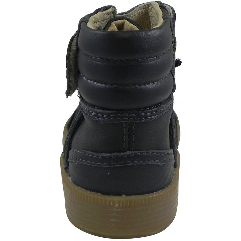 Old Soles 1026 Boys Navy High Top Sneakers - Leather Lace-Up Strap Shoes for Kids | School, Play & Everyday Wear