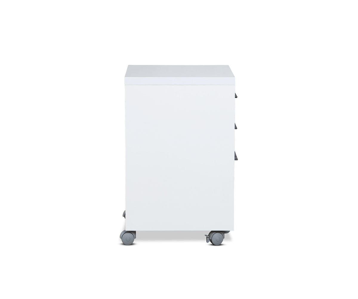White Mobile File Pedestal with Wheels - Heavy Duty Rolling File Cabinet for Office, Home, or Classroom Organization