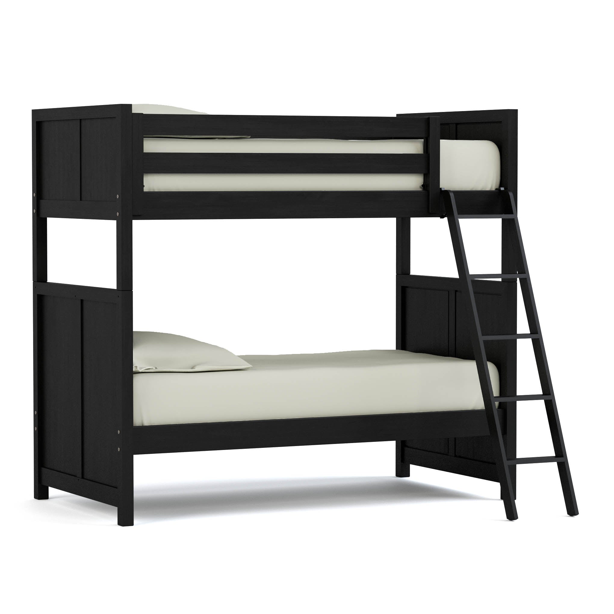 Dwyer Twin Over Twin Bunk Bed Set with Ladder & Guardrail - Sturdy Wooden Bunk Beds for Kids, Teens & Adults - Perfect for Small Bedrooms, Dorms & Guest Rooms