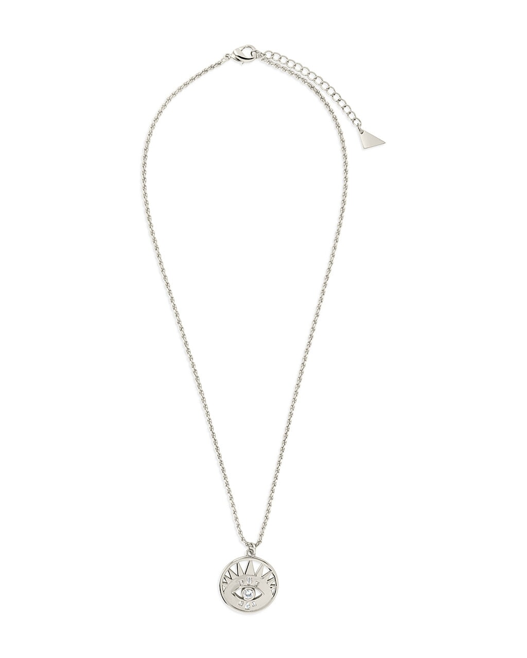Mahana CZ Evil Eye Disk Necklace - Elegant Blue Evil Eye Pendant for Women, Stainless Steel Protection Jewelry - Perfect for Everyday Wear, Gifts & Spiritual Protection