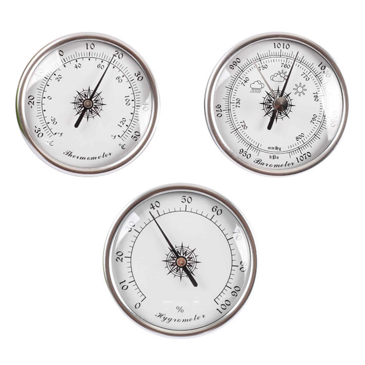 **Precision Barometer with Thermometer & Hygrometer - Home Wall Hanging Weather Station, Indoor/Outdoor Barometric Pressure Gauge for Fishing, Boating, Baby Room & Office Use**