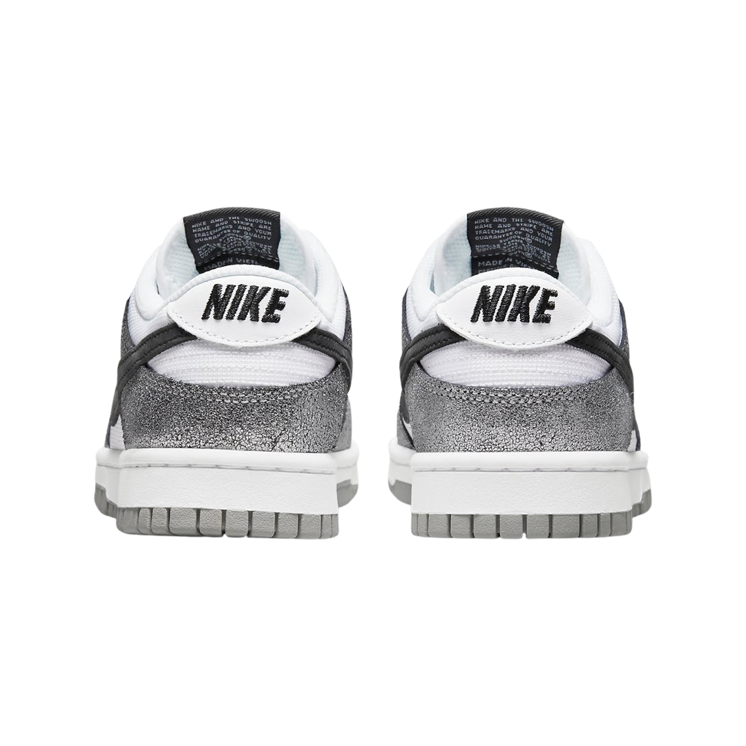 Nike Women's Dunk Low Sneakers - Metallic Silver, Black & White Retro Running Shoes for Women | Casual Wear, Gym & Street Style Fashion