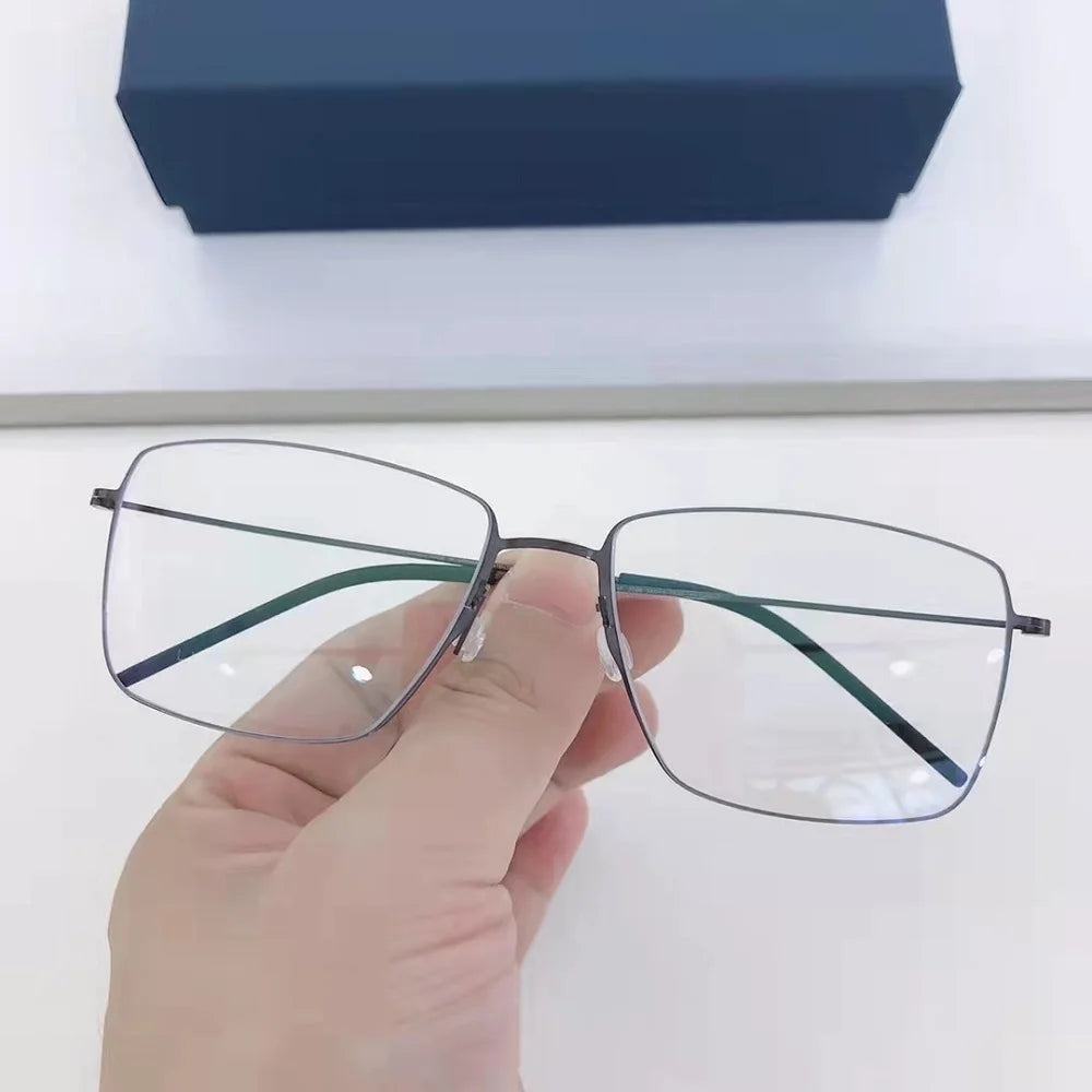 Aimee Unisex Rimless Square Screwless Titanium Eyeglasses 85508 - Lightweight Durable Frame for Reading, Computer Work & Everyday Wear
