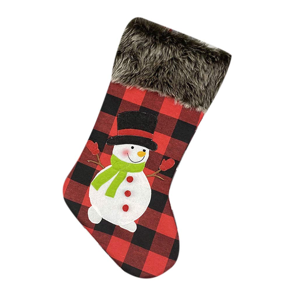 YOZUMD Christmas Stockings - Festive Santa Sock Gift Bags for Tree Decorations | Holiday Hanging Ornaments with Snowman Design | Perfect for Christmas Party Decor, Fireplace Mantel & Gift Exchange