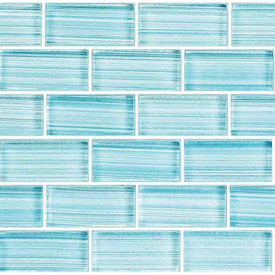 Shallow Waters Glass Mosaic Tile 1x2 - Blue Sea Glass Tiles for Backsplash, Pool, Shower Wall - Waterproof Peel & Stick DIY Home Decor