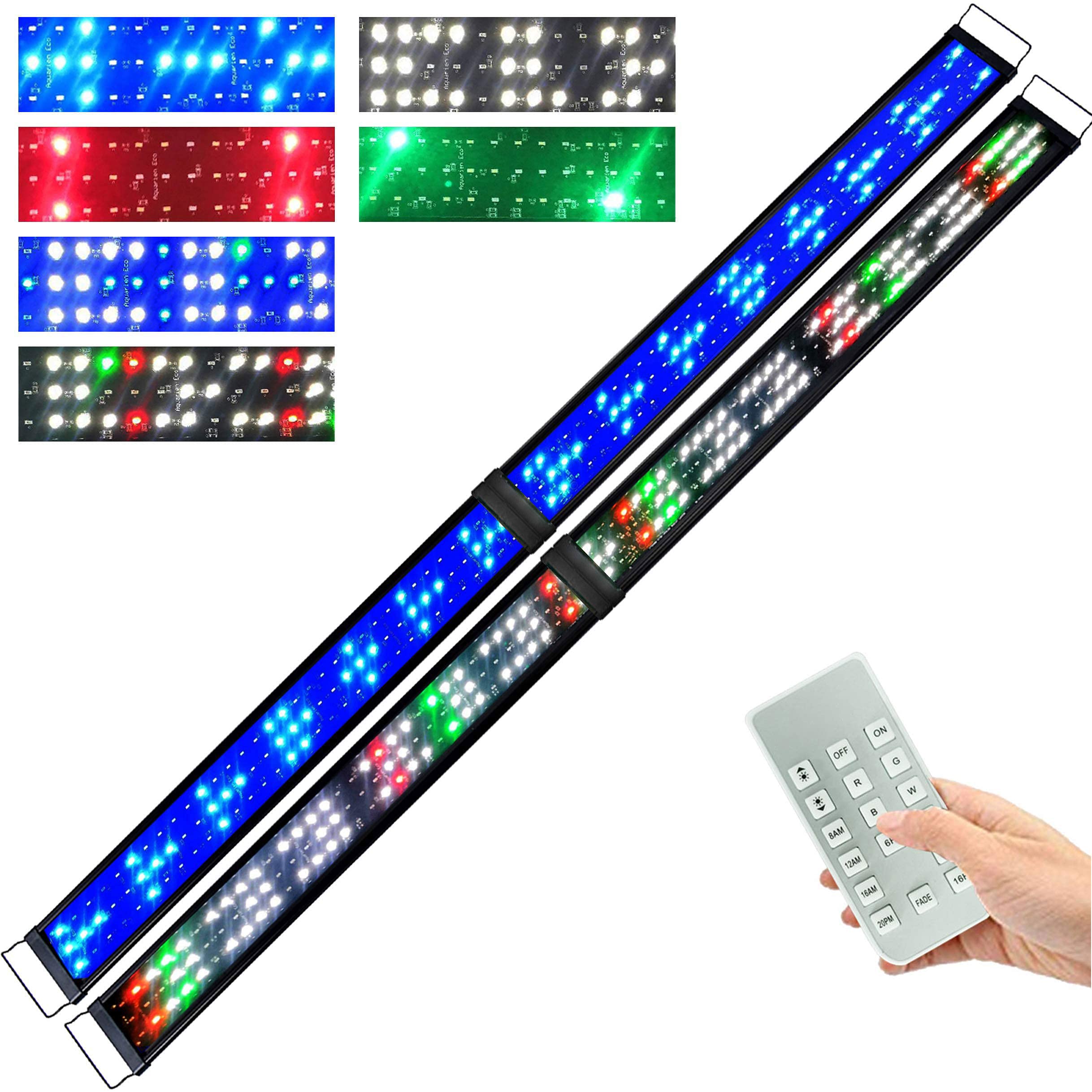 KZKR Upgraded 72-84 Inch LED Aquarium Light with Remote Control - Full Spectrum Multi-Color Lighting for Freshwater & Marine Fish Tanks, Plant Growth & Tank Decorations - Perfect for Home, Office & Aquatic Displays
