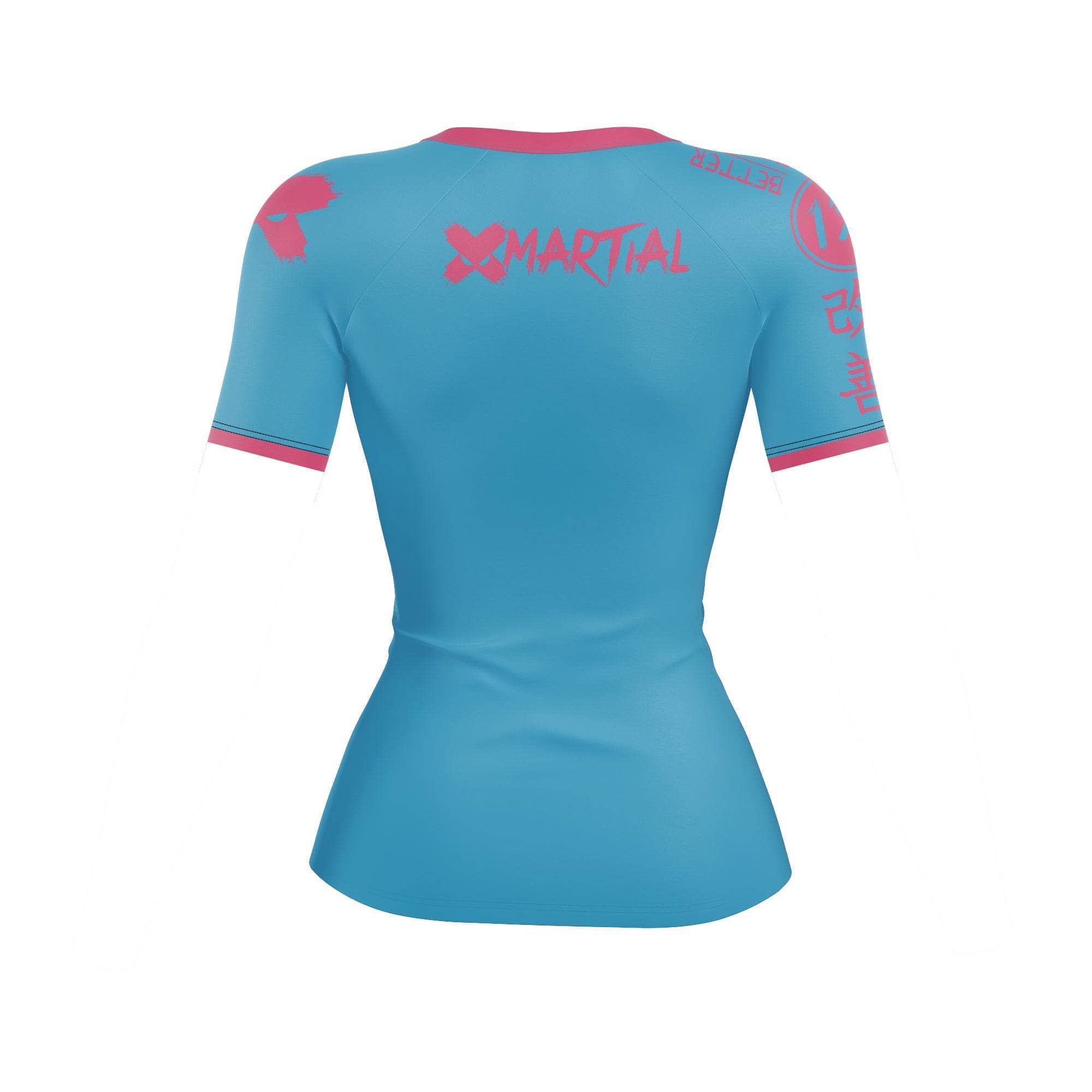 XMartial Minimalist Women’s Sky Blue Compression Shirt - Breathable Workout Top for Yoga, Running & Gym Training