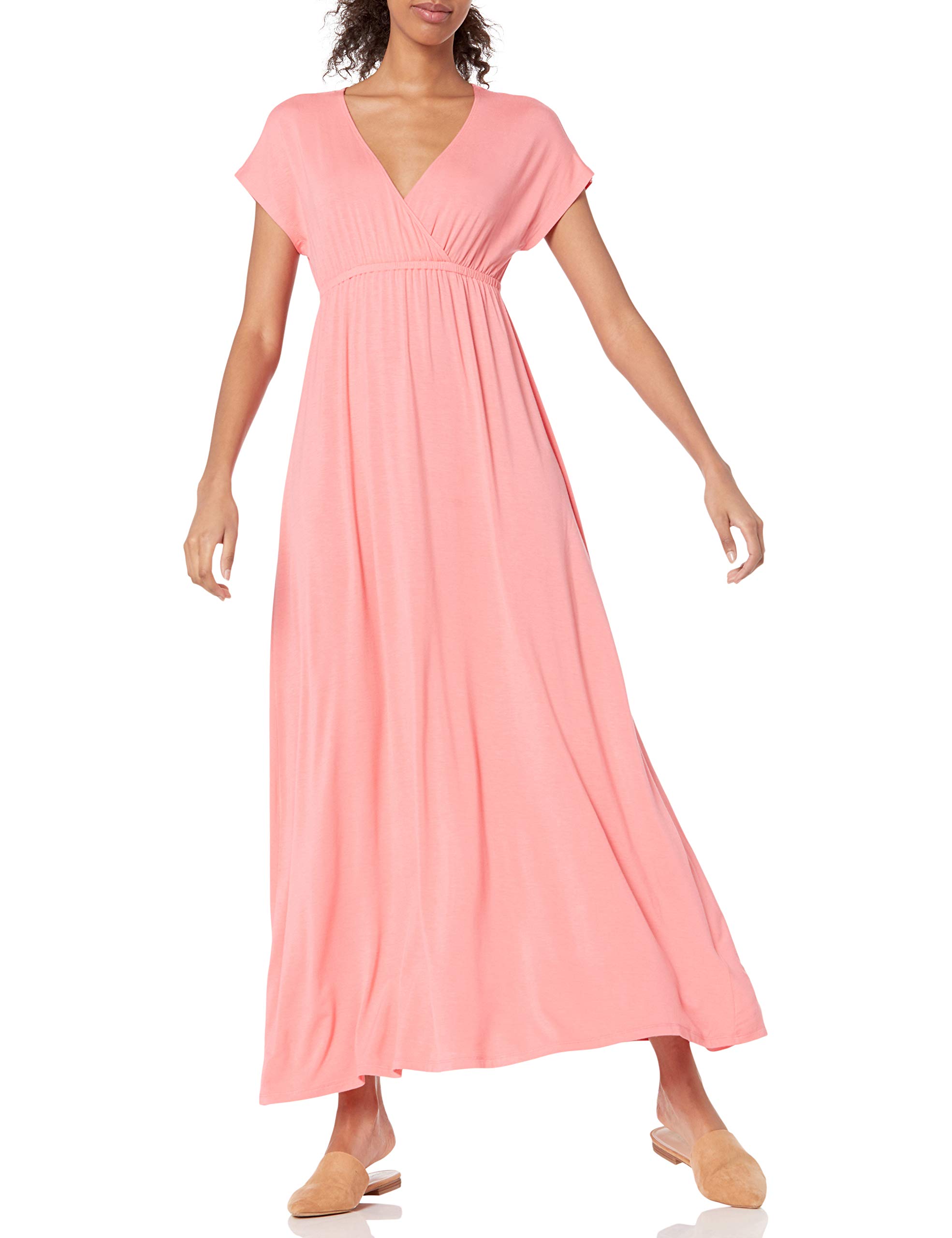 Amazon Essentials Women's Waisted Maxi Dress - Flowy Summer Midi Dress with Elastic Waistband, Plus Size Options (S-XXL) | Perfect for Beach Vacations, Date Nights & Casual Outings