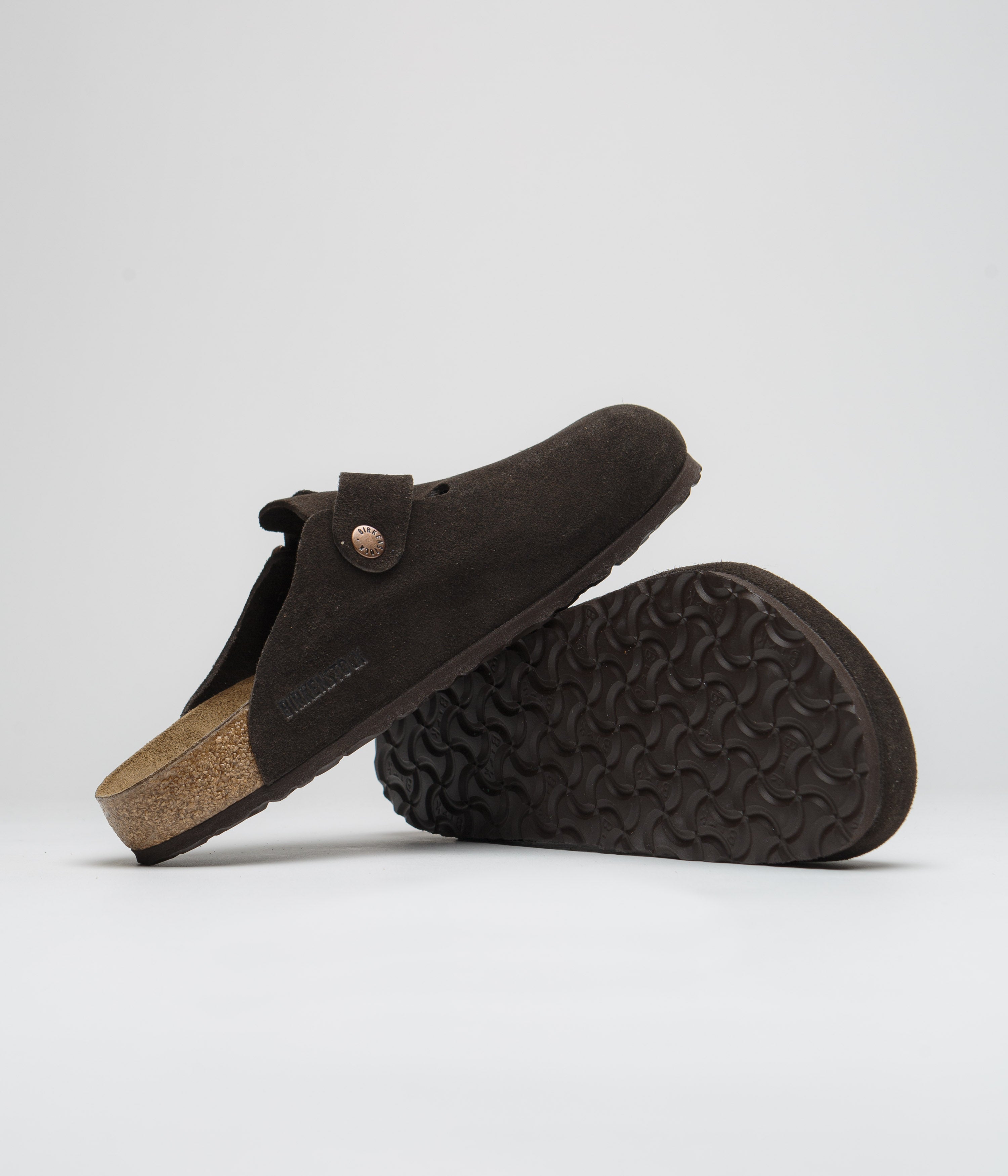 Birkenstock Boston Soft Footbed Clogs for Men & Women - Mocha Suede - Comfortable Slip-On Shoes for Home, Office & Casual Wear