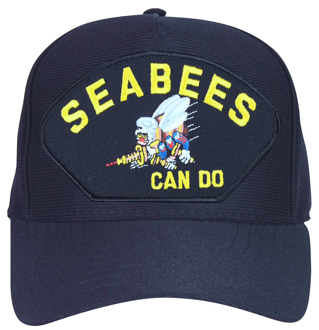 Seabees Can Do Embroidered Bee Logo Baseball Cap - Adjustable Military Style Hat for Veterans, Navy Fans & Outdoor Enthusiasts