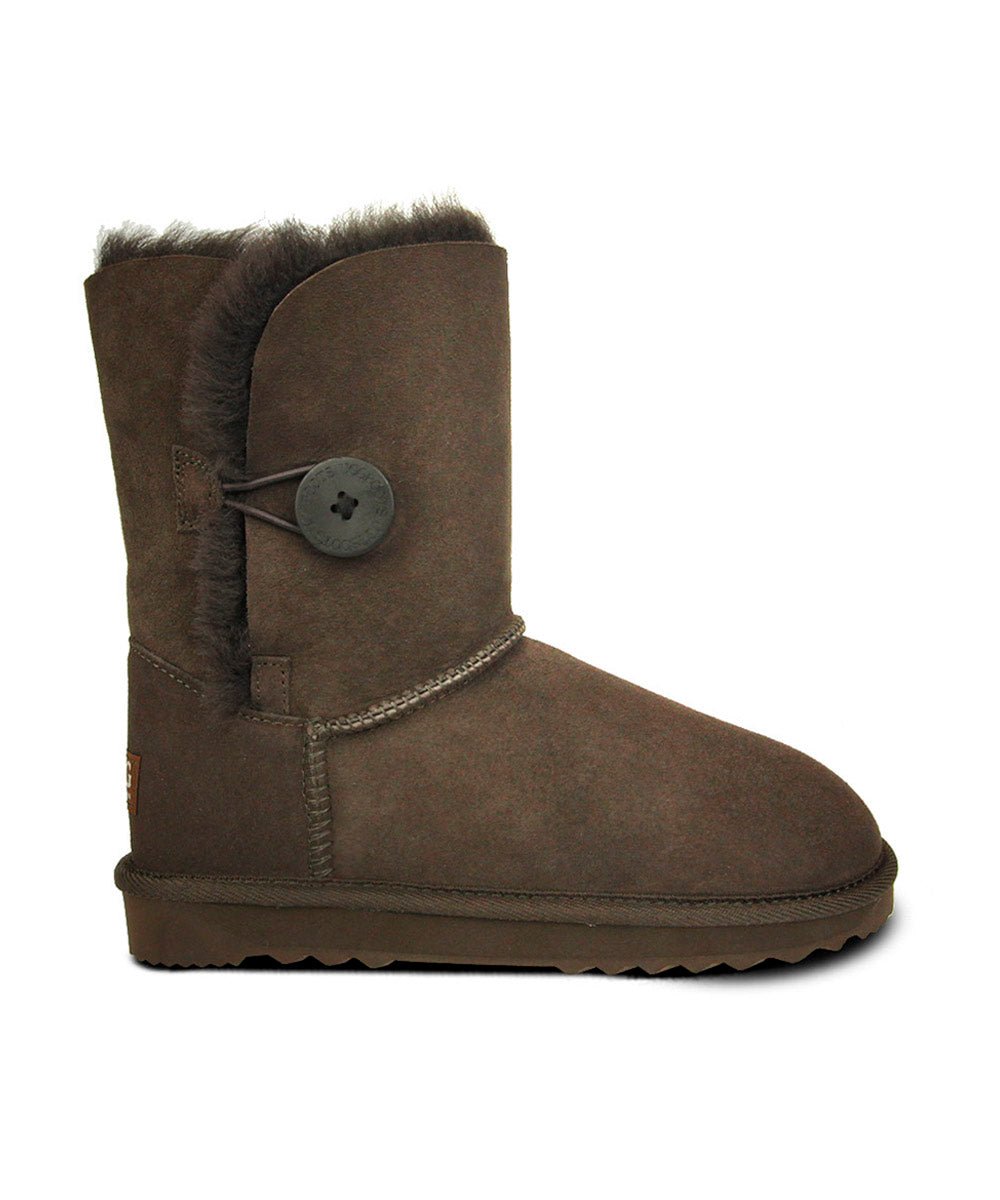 Women's UGG Premium Short Button Boots - Warm Winter Snow Boots for Women | Cozy & Stylish Ankle Boots for Cold Weather, Outdoor Activities & Casual Wear
