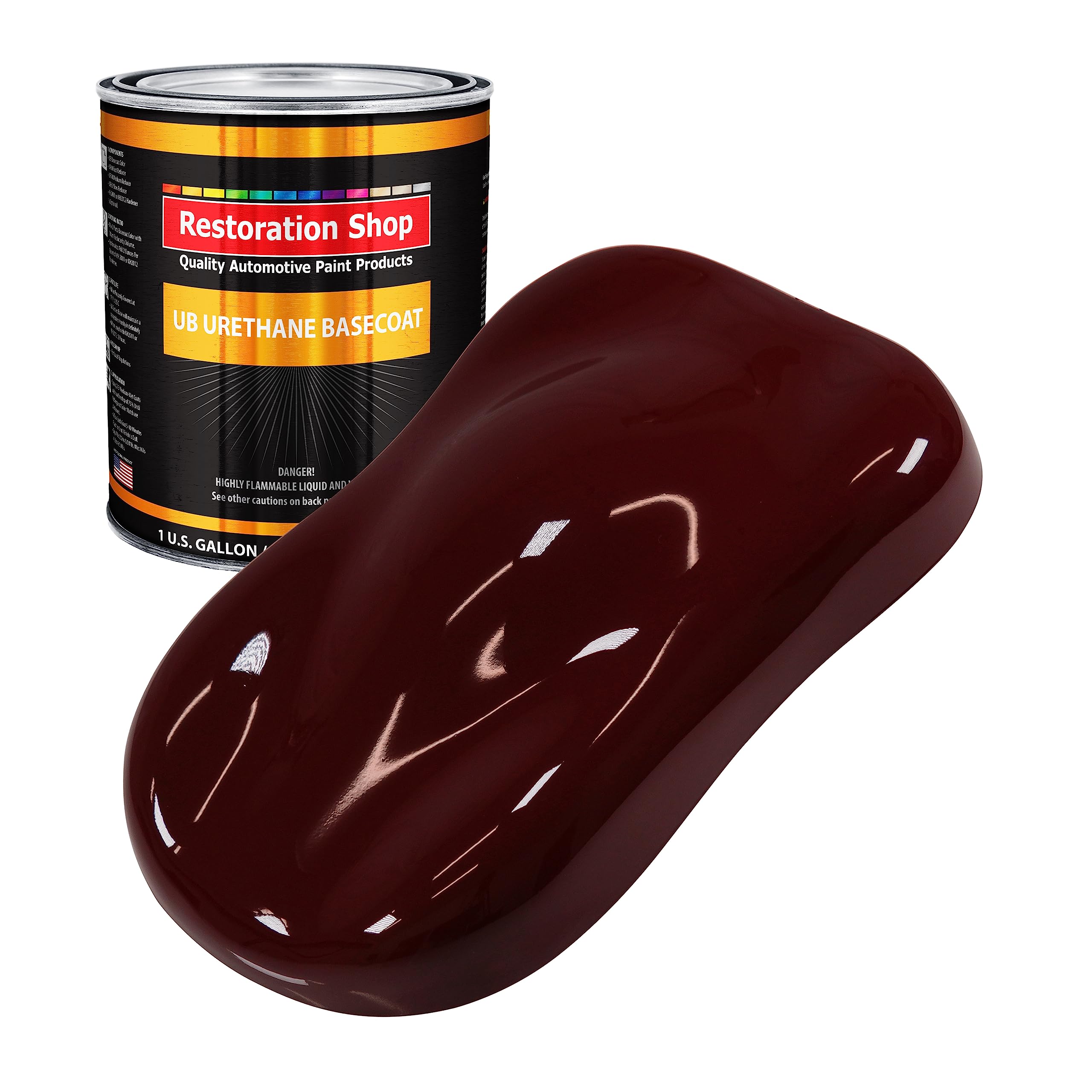 Restoration Shop - Burgundy Urethane Basecoat Auto Paint (1 Gallon) - Professional High Gloss Automotive Coating for Cars & Trucks - Perfect for Vehicle Refinishing & Touch-Ups