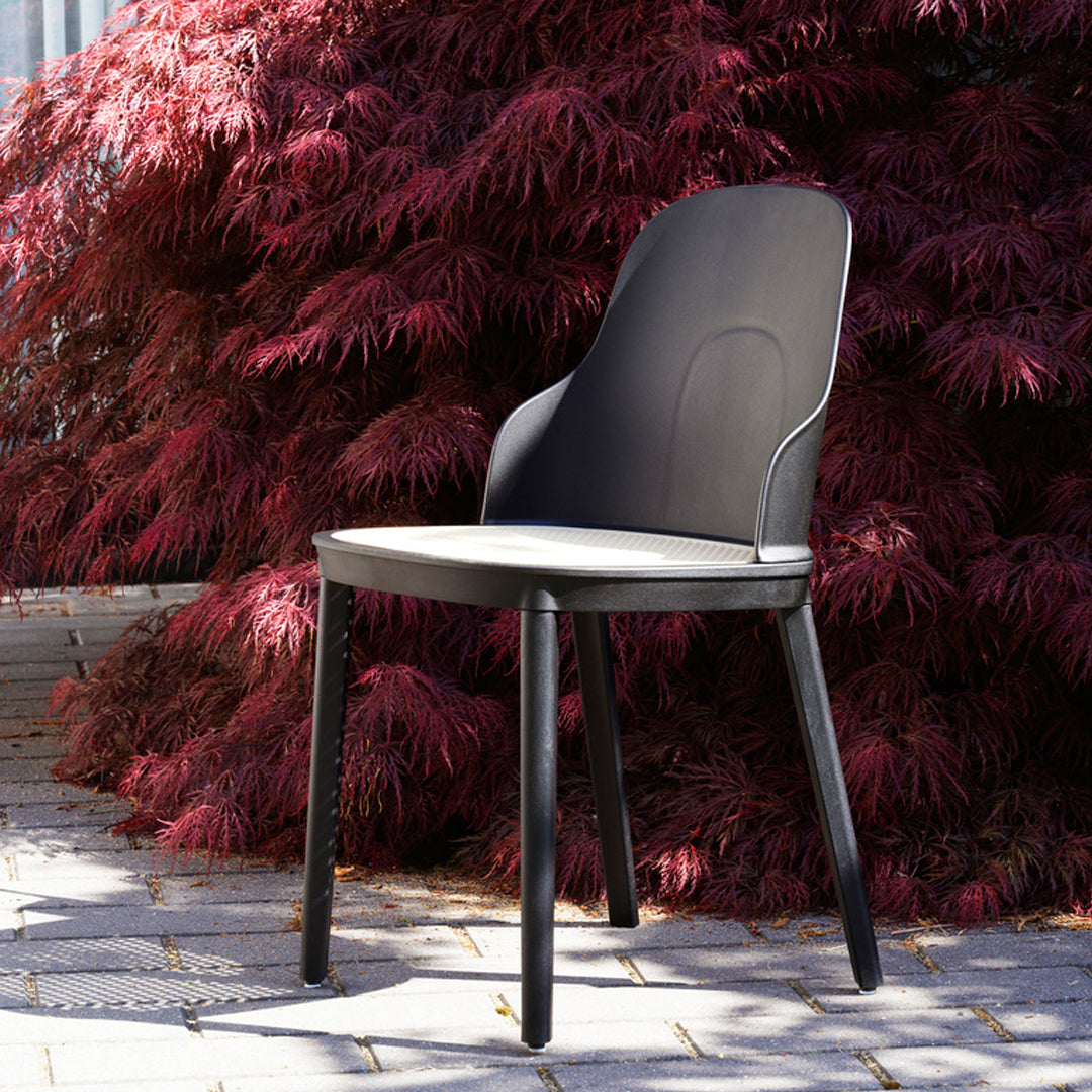 Allez Modern Dining Chair with Wicker Seat - Comfortable Rattan Accent Chair for Kitchen, Dining Room, or Patio