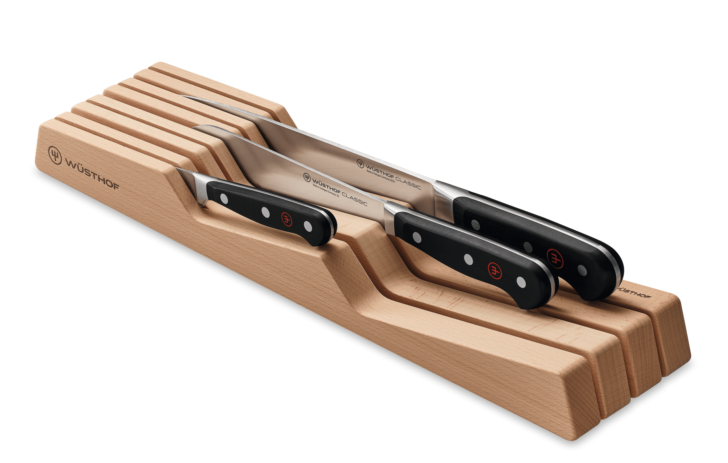 Wusthof Small In-Drawer Knife Tray - 5 Slot Compact Knife Organizer for Kitchen Utensils | Perfect for Storing Chef Knives, Steak Knives & Kitchen Tools in Drawers