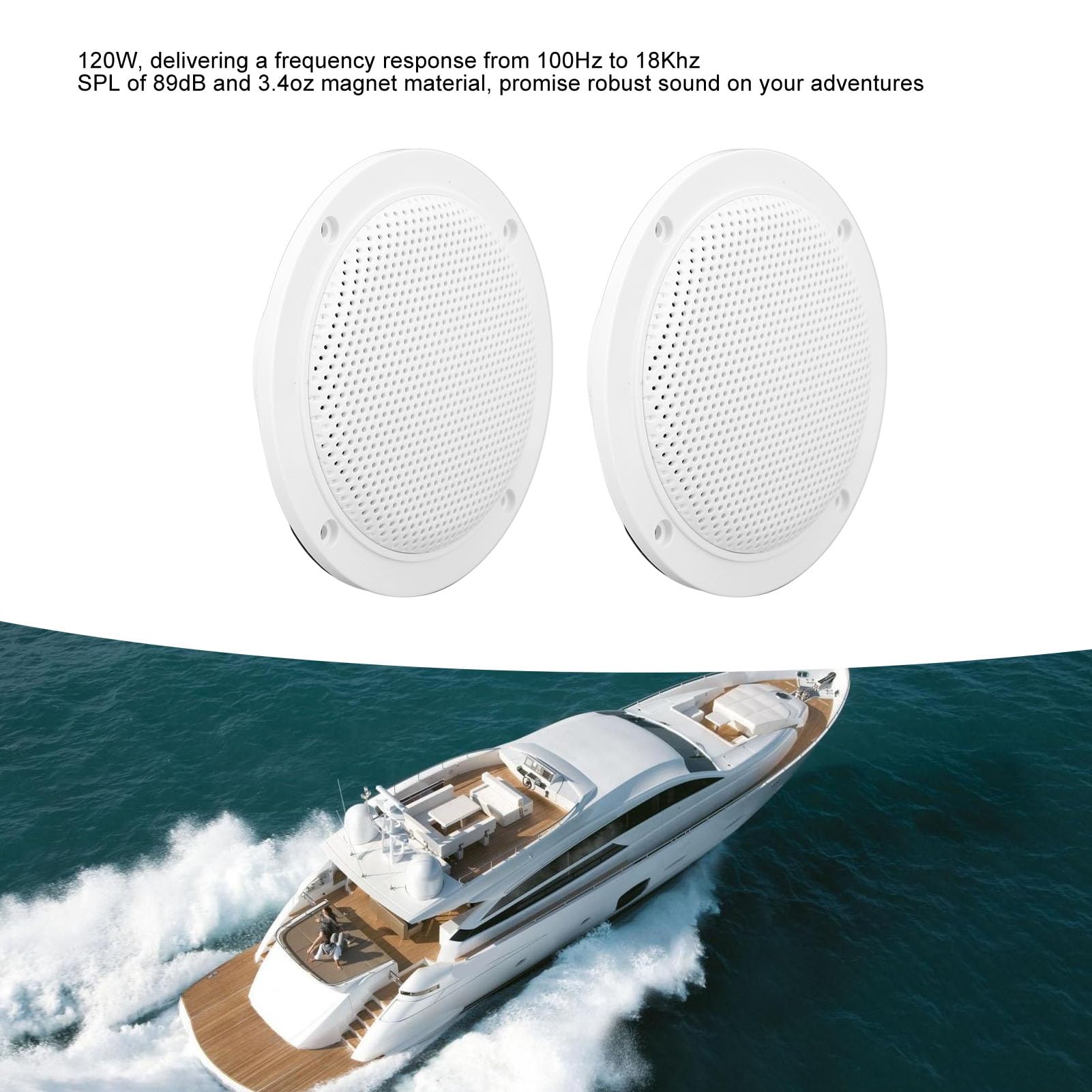 Naroote Marine Audio Speakers - Waterproof Low Profile Ceiling Speakers for Boats, Yachts, ATV, UTV - High-Quality Sound for Outdoor & Marine Entertainment