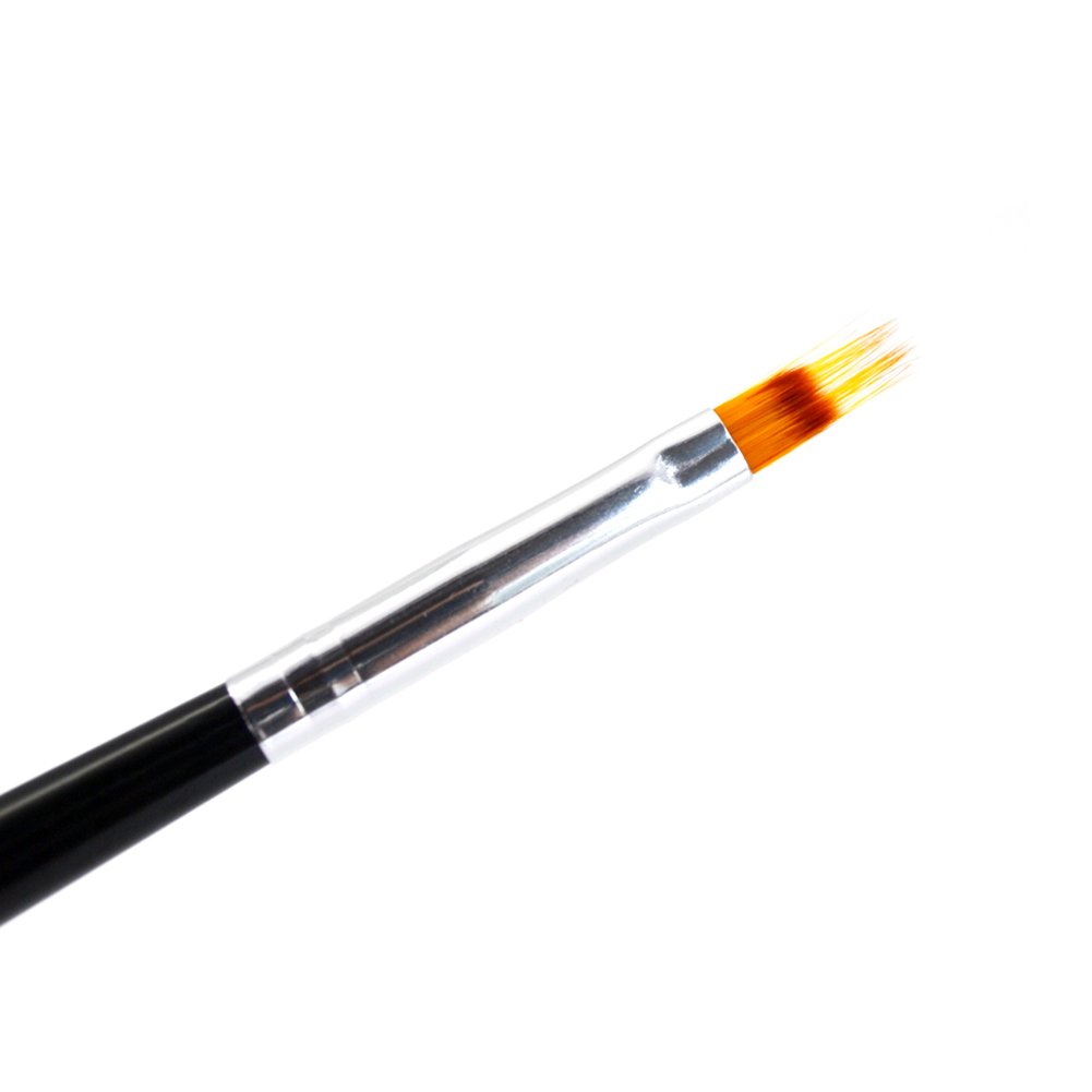 WOKOTO Black Wood Handle Ombre Brush for Acrylic & Gel Nails - Professional Manicure Tool for Gradient & UV Gel Nail Art - Perfect for Salon & Home Nail Designs