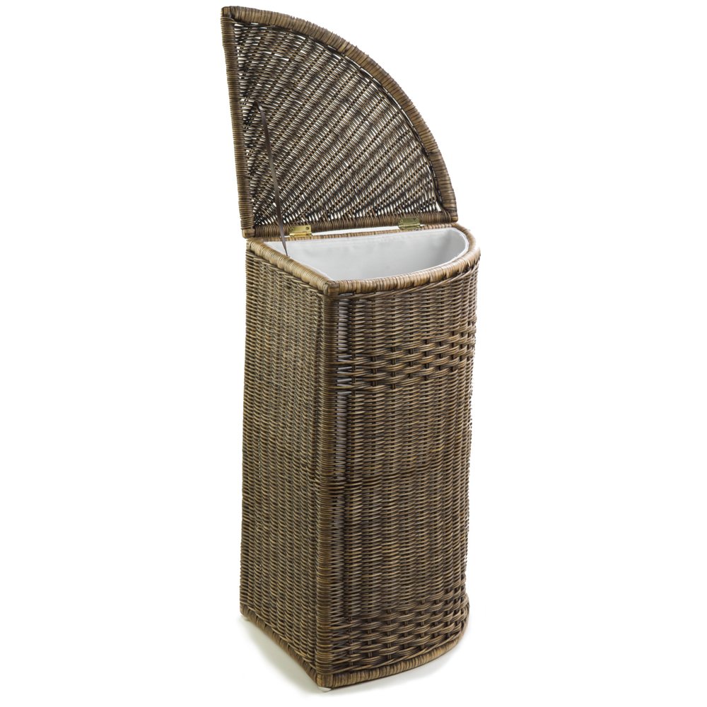 The Basket Lady Corner Wicker Laundry Hamper - 15