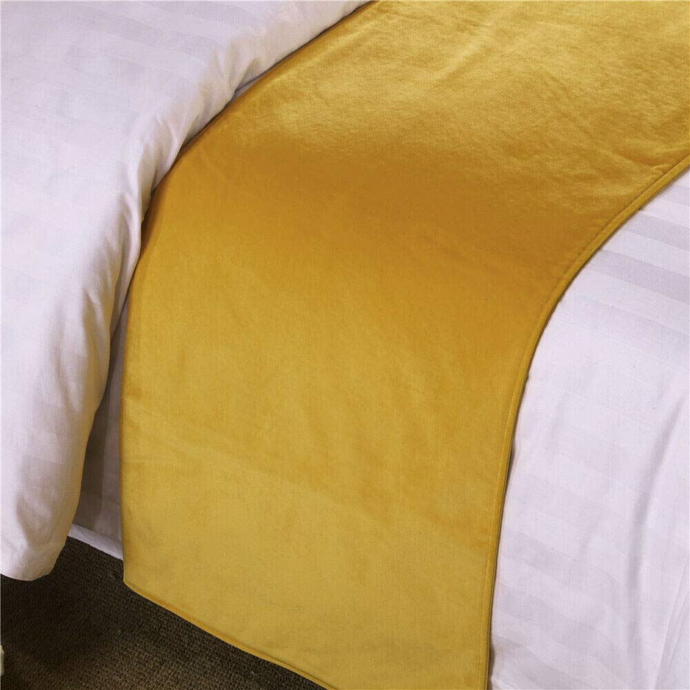 ZUUNA Velvet Solid Bed Runner Scarf - Luxury Bed Protector & Decorative Cover for Twin, Queen, King Beds - Perfect for Bedroom, Hotel & Wedding Room Decor