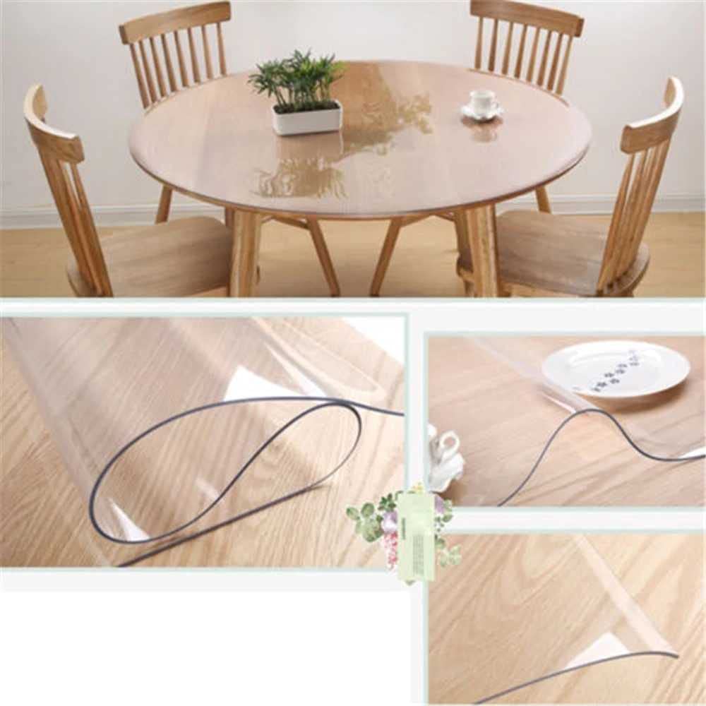 1.0mm Thick Clear Round Table Cover Protector - Odorless, Durable Dining Table Pad for Home, Party, and Outdoor Use