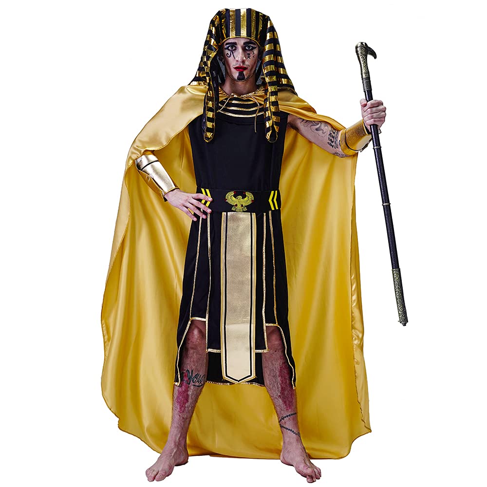 Egyptian Pharaoh Costume for Men - Authentic Adult Halloween Cosplay Outfit for Parties, Events & Themed Celebrations