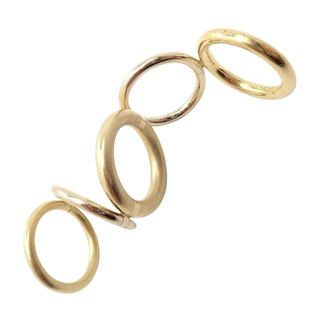 Authentic Pomellato 18k Yellow & White Gold 5-Row Interlocking Tubolare Band Ring for Women - Luxury Stackable Jewelry for Weddings, Anniversaries & Special Occasions