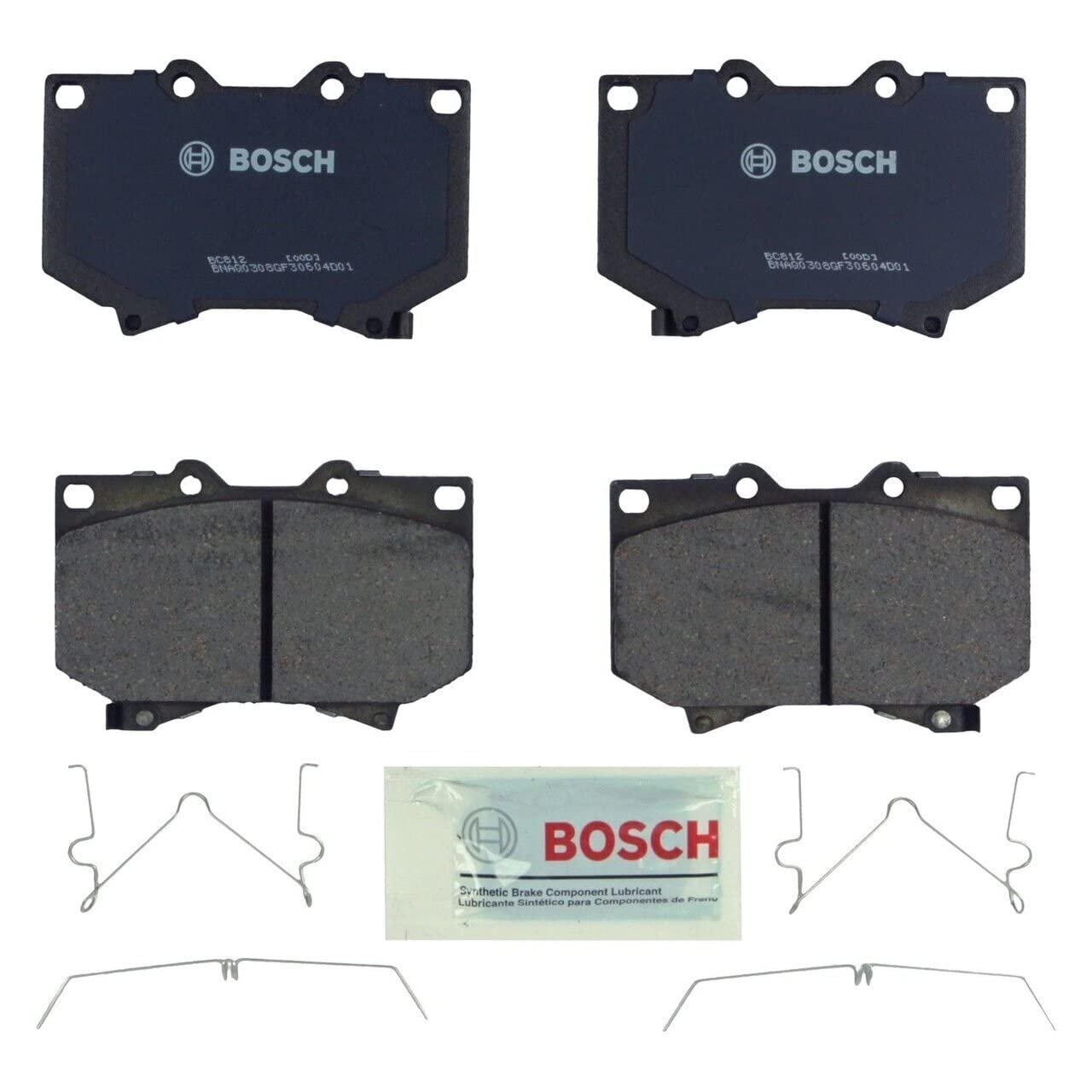 Bosch BC812 Premium Disc Brake Pads - High Performance Brake Pads for Cars, Trucks & SUVs | Durable & Quiet Braking | Perfect for Daily Commute & Highway Driving