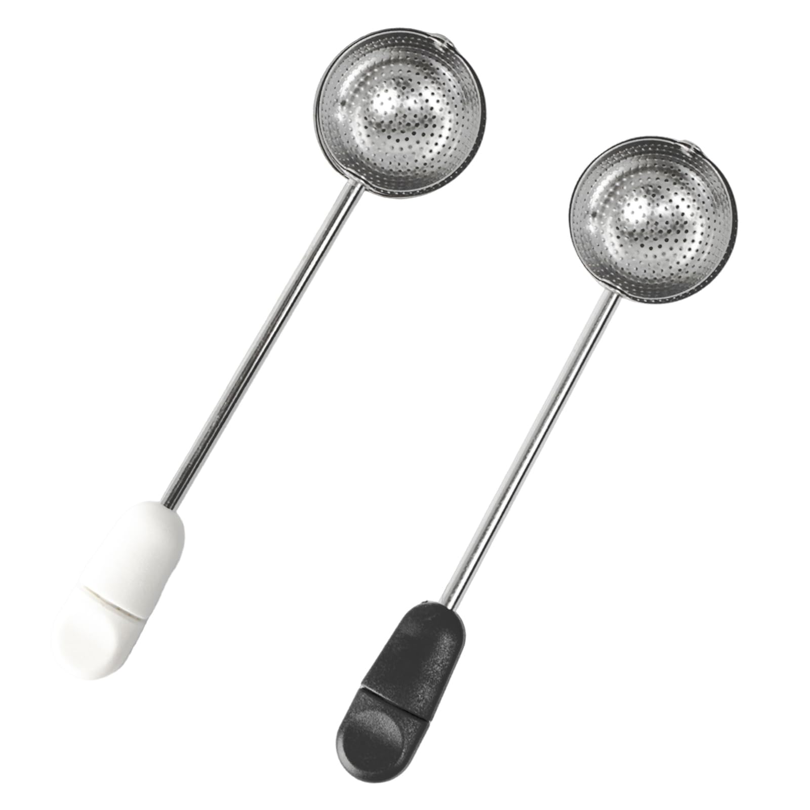 2PCS Stainless Steel Long Handle Mesh Tea Infuser Ball - Reusable Loose Leaf Tea Strainer for Natural Tea & Coffee - Perfect for Home, Office & Travel Use
