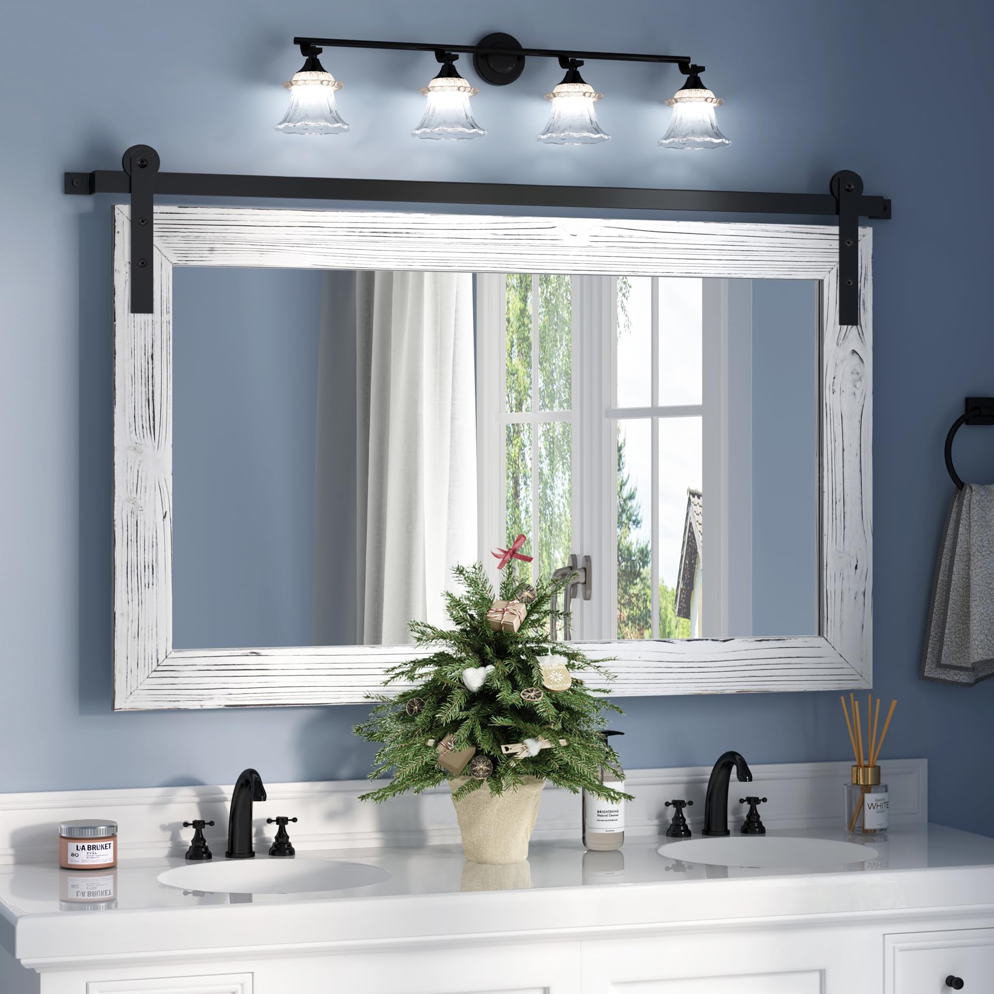 COGOOD Farmhouse Barn Door Mirror - 41