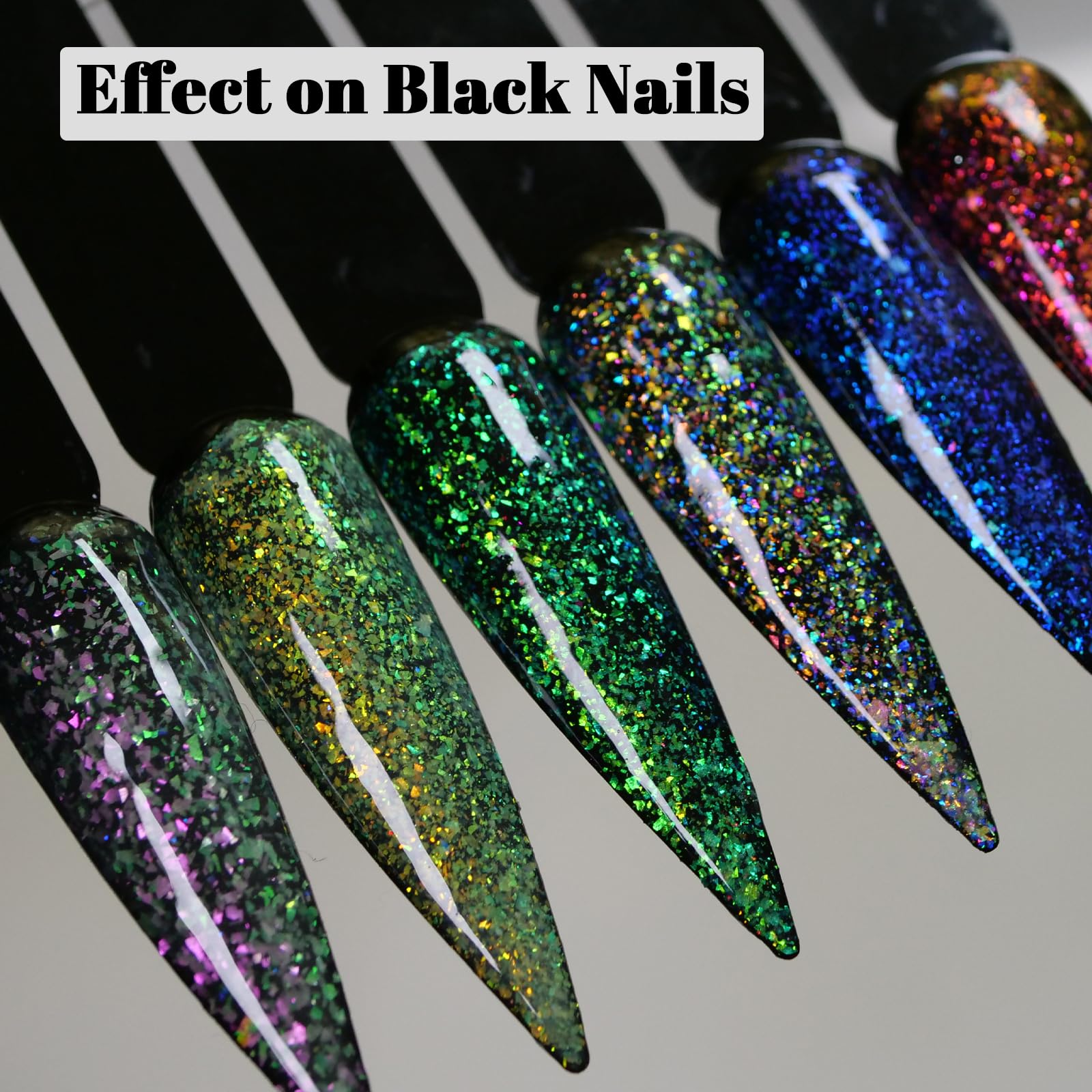 Glow in The Dark Opal Gel Nail Polish Set - 6 Color Changing Semi Clear Nail Polish with Top Coat (GP015) for UV/LED Manicure, Nail Art Designs & Party Nails