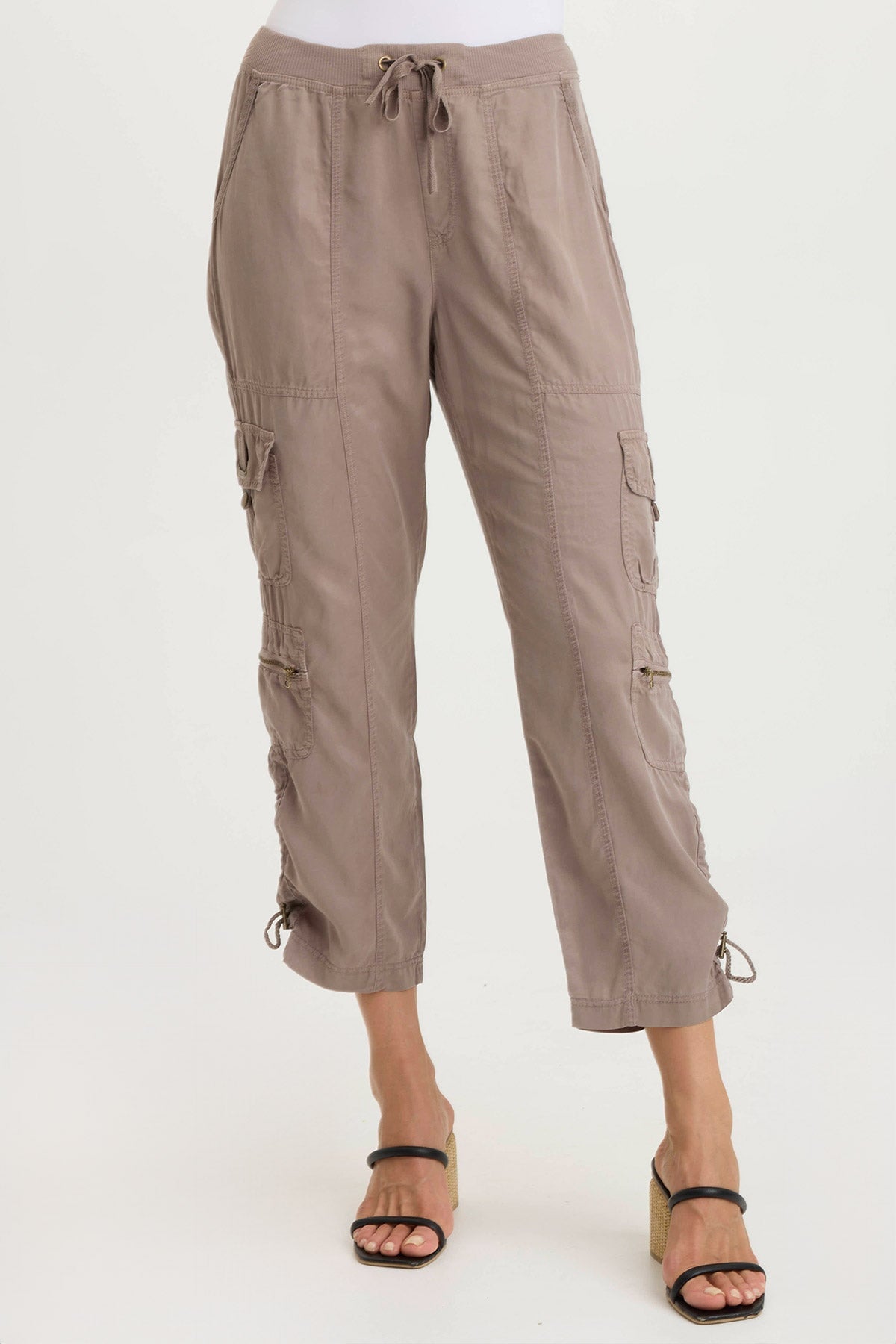 Selmy Twill Corded Cargo Crop Pants for Women - High Waist Utility Hiking Pants with Pockets - Perfect for Outdoor Adventures, Travel & Casual Wear