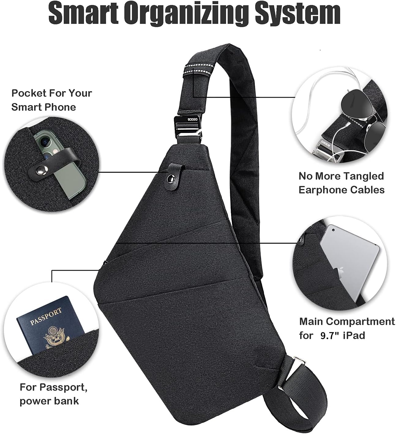 Men's Anti-Theft Sling Bag - Travel & Casual Crossbody Shoulder Bag