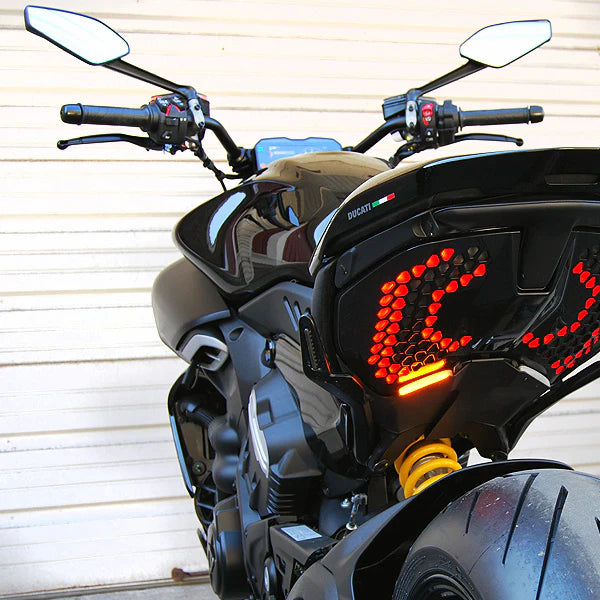 Ducati Diavel V4 Rear Turn Signals LED Lights - Compatible with 2023-2024 Models - High Visibility Motorcycle Indicators for Safety - Perfect for Night Riding & Urban Commuting