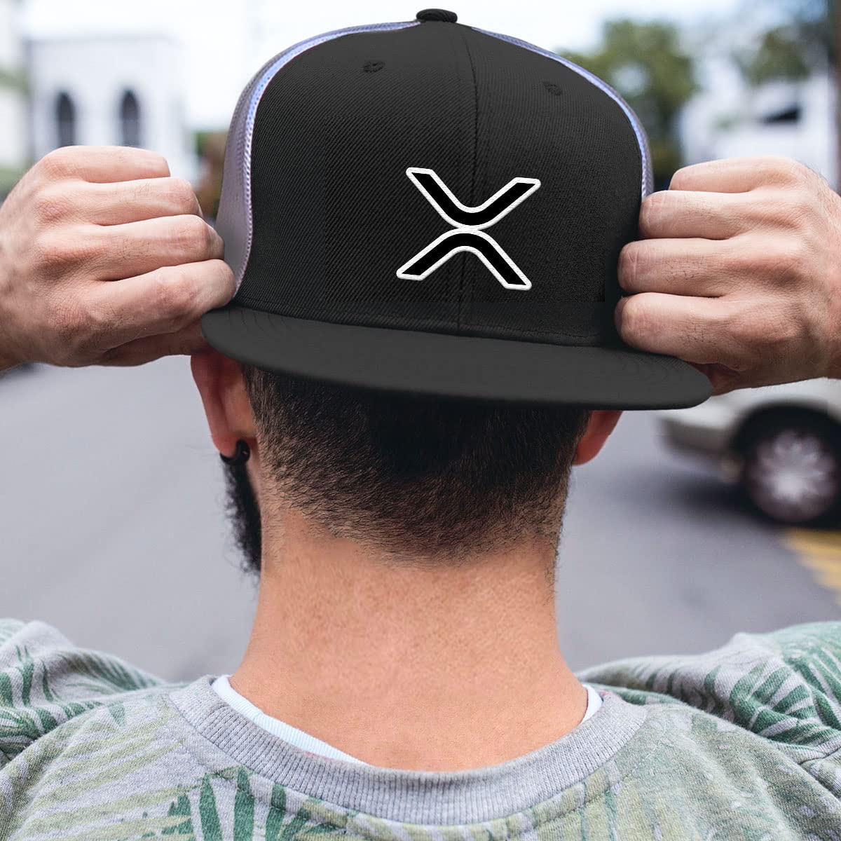 XRP Logo Mesh Baseball Cap for Men - Breathable Adjustable Snapback Hat with Mesh Back - Perfect for Casual Wear, Sports & Outdoor Activities