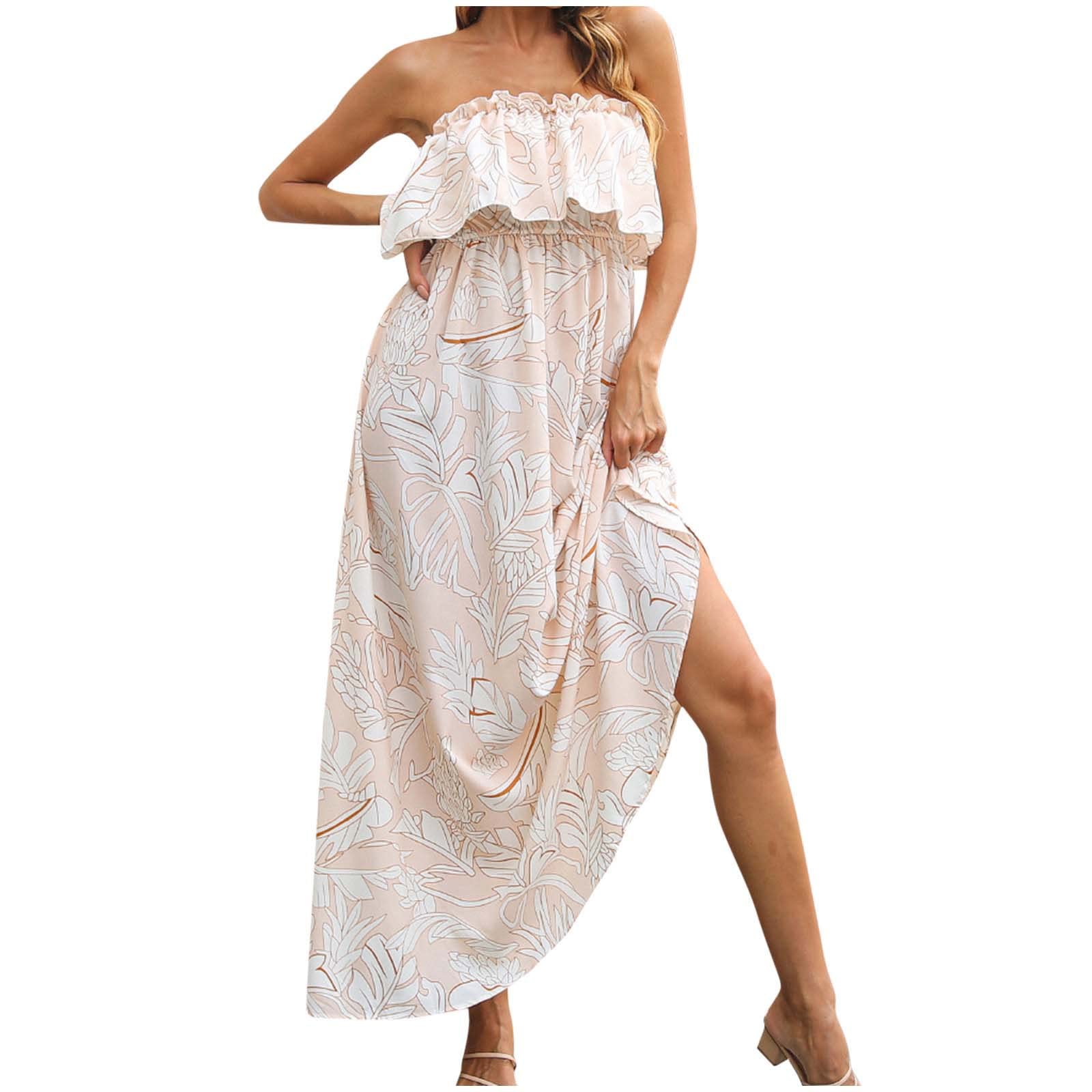 Amikadom Women's Long Summer Dress - Casual Flowy Maxi Dress for Beach Vacation, Party & Everyday Wear | Lightweight Comfortable Fashion Dress for Women