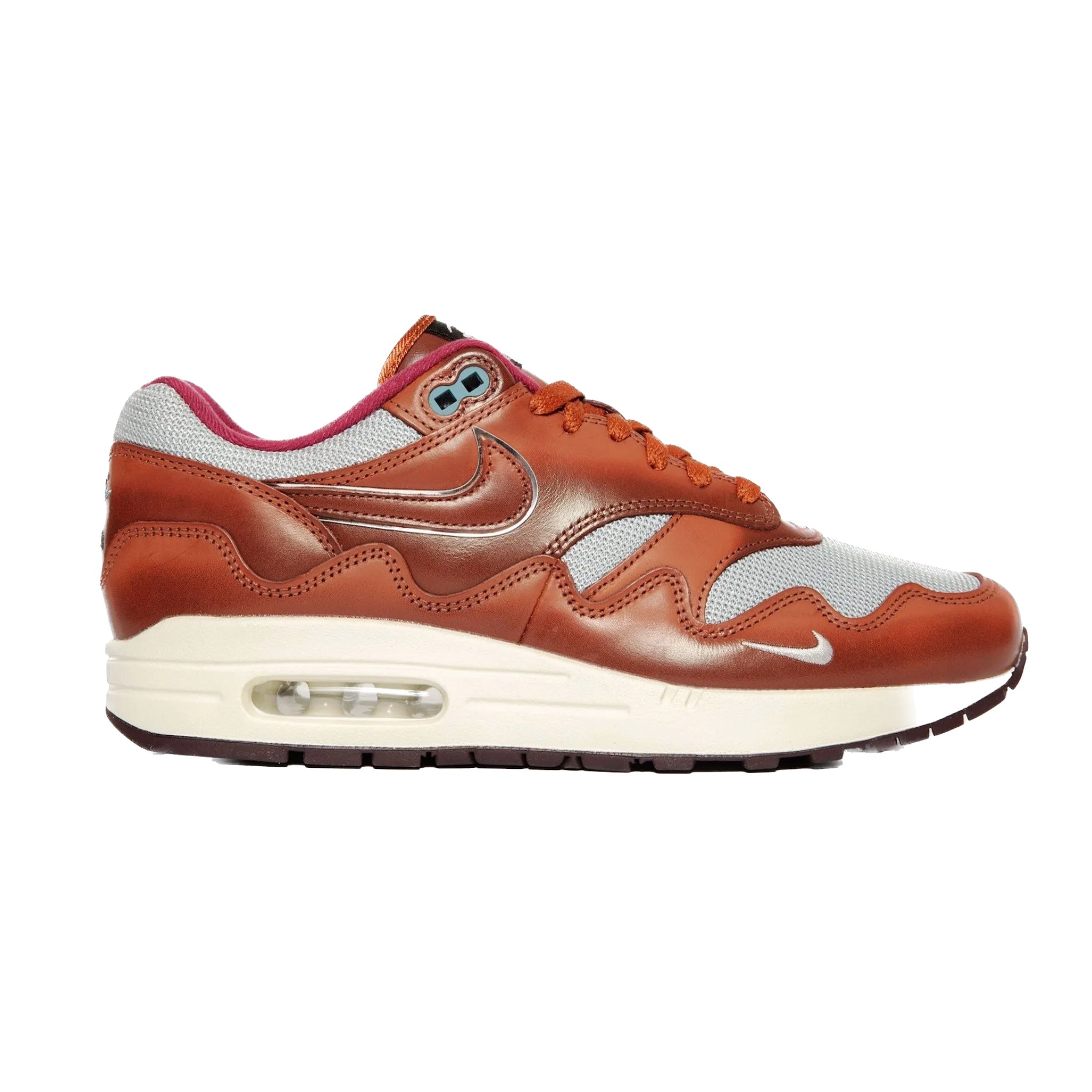 Nike Air Max 1 Patta The Next Wave Sneakers - Dark Russet & Metallic Silver Running Shoes for Men | Comfortable Athletic Footwear for Jogging, Gym & Casual Wear