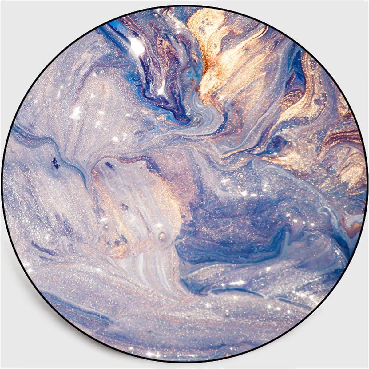 6ft Large Round Marble Pattern Non-Slip Area Rug - Washable Soft Living Room Carpet for Dining Room, Bedroom & Sofa | Perfect for Modern Home Decor, Floor Mats Style L