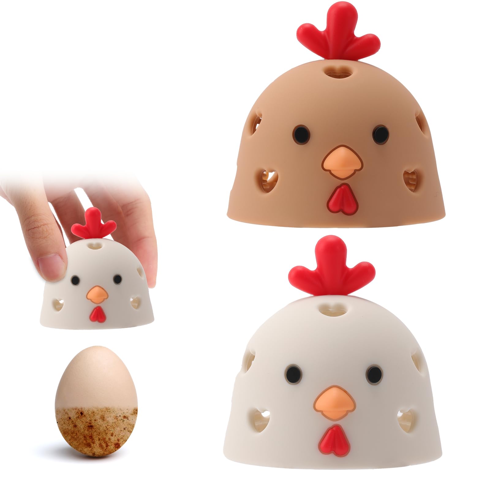 2PCS Silicone Egg Cleaning Brush - Multipurpose Vegetable & Fruit Scrubber Tool, Egg Washer Cleaner for Fresh Eggs - Perfect for Kitchen, Farm, and Home Use