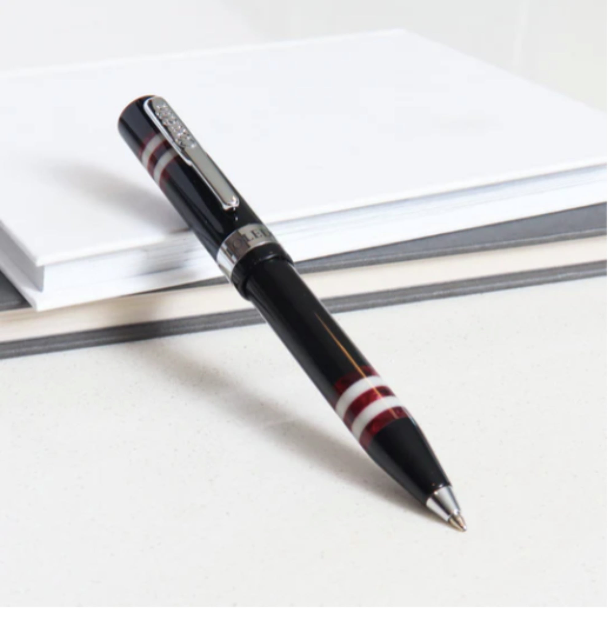 Conklin Toledo Burgundy Ballpoint Pen - Premium Writing Instrument for Office, Business & Gifts - Elegant Design for Professionals & Pen Collectors