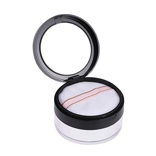 SOLUSTRE Black Empty Loose Powder Case with Sponge & Puff - Refillable Blush Container for Makeup Subpackaging | Perfect for Travel, Touch-ups & Professional Makeup Kits